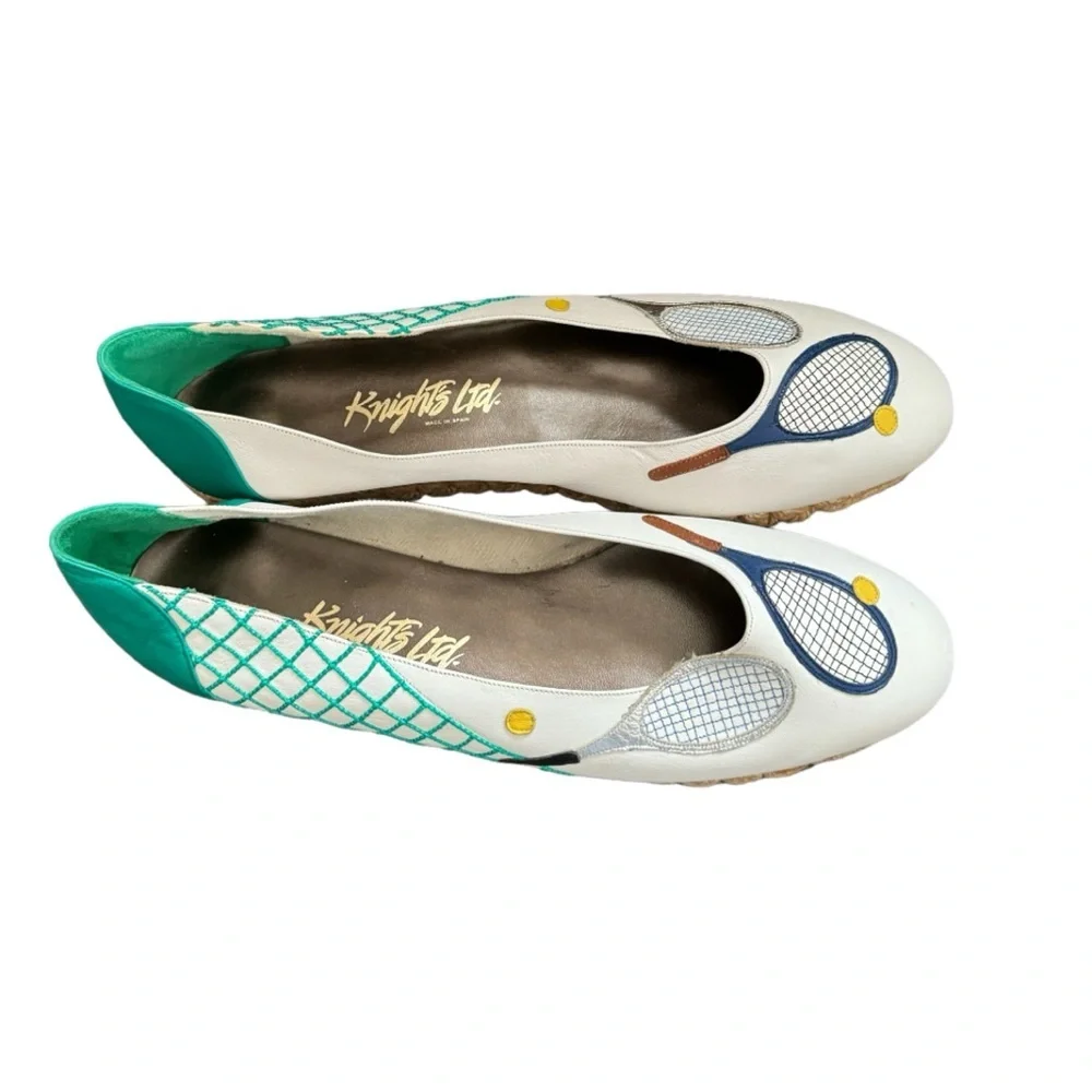 Knights LTD Made in Spain women's Leather Espadrille Flats Tennis Design Size 11